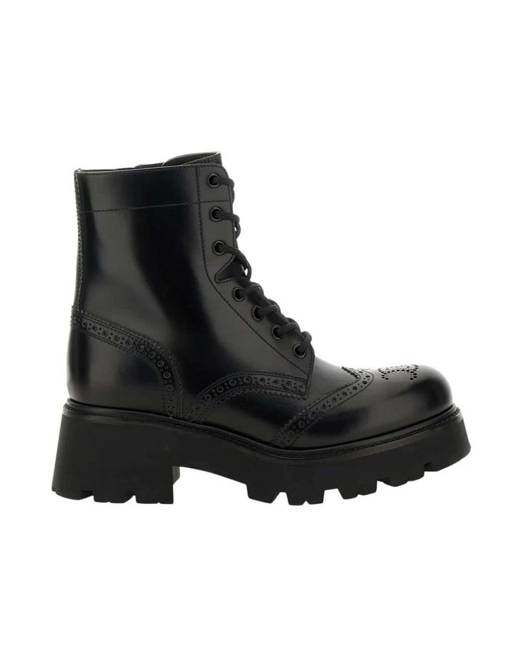 Céline Black Lace-Up Boots