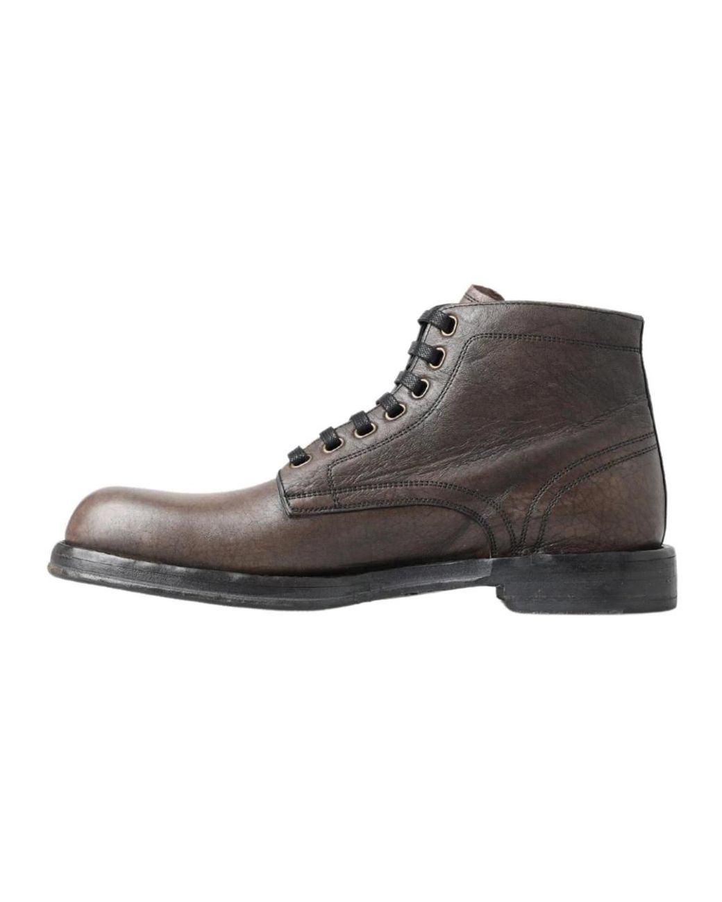 Dolce & Gabbana Brown Lace-Up Boots for men