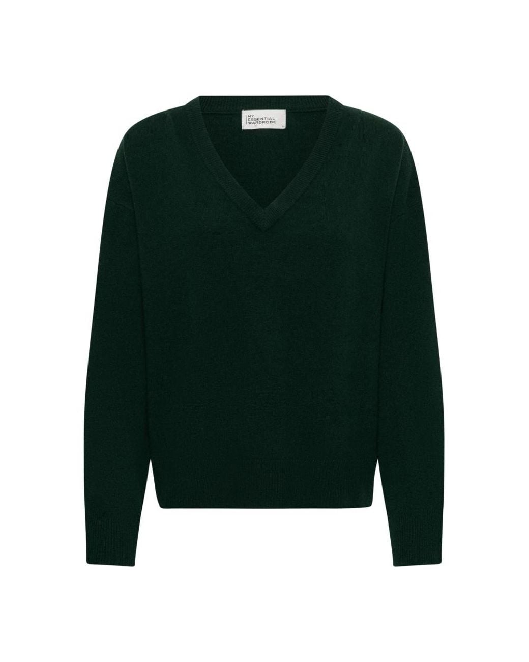 My Essential Wardrobe V-Hals Gebreide Pullover in het Green