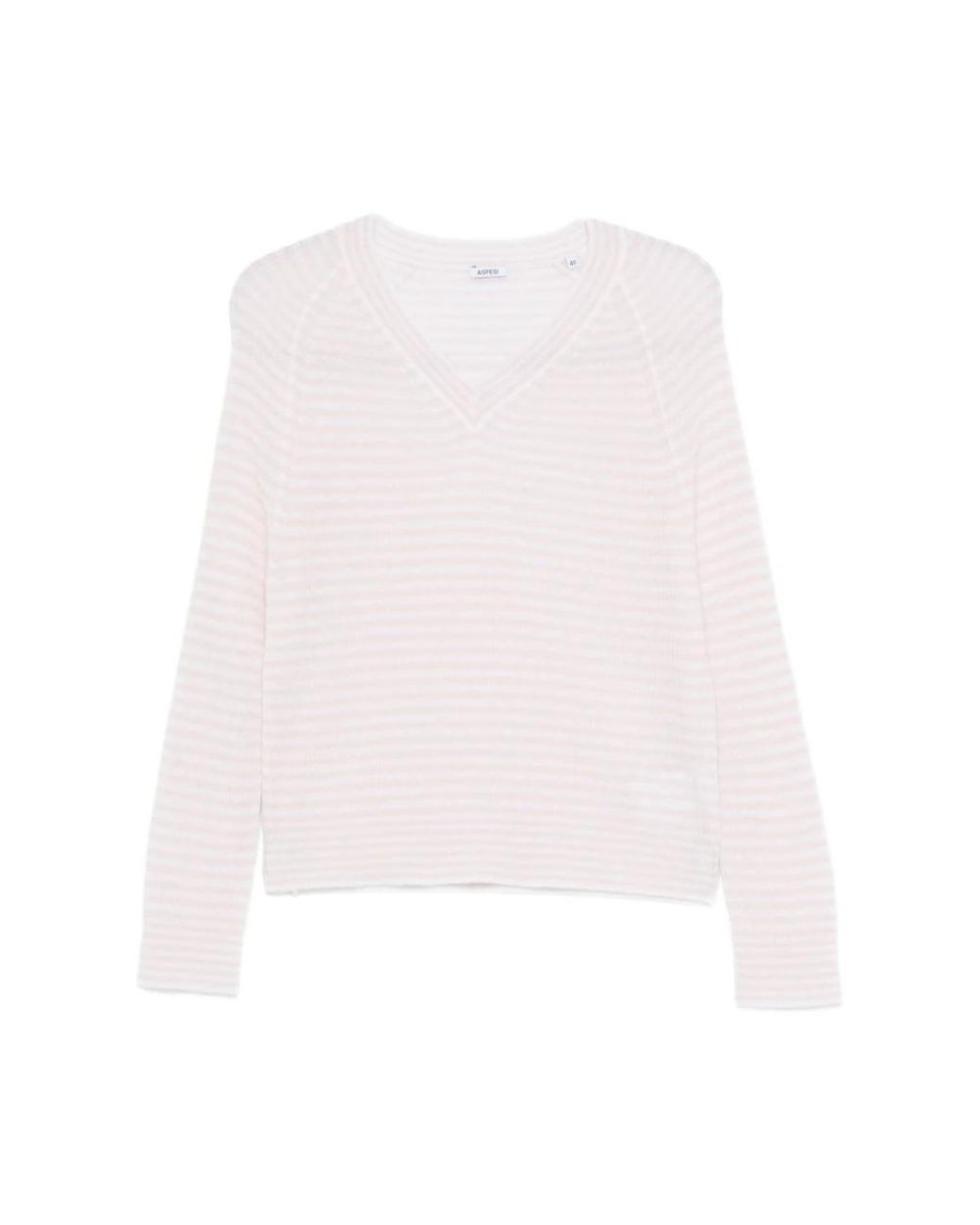 Aspesi White V-Neck Knitwear