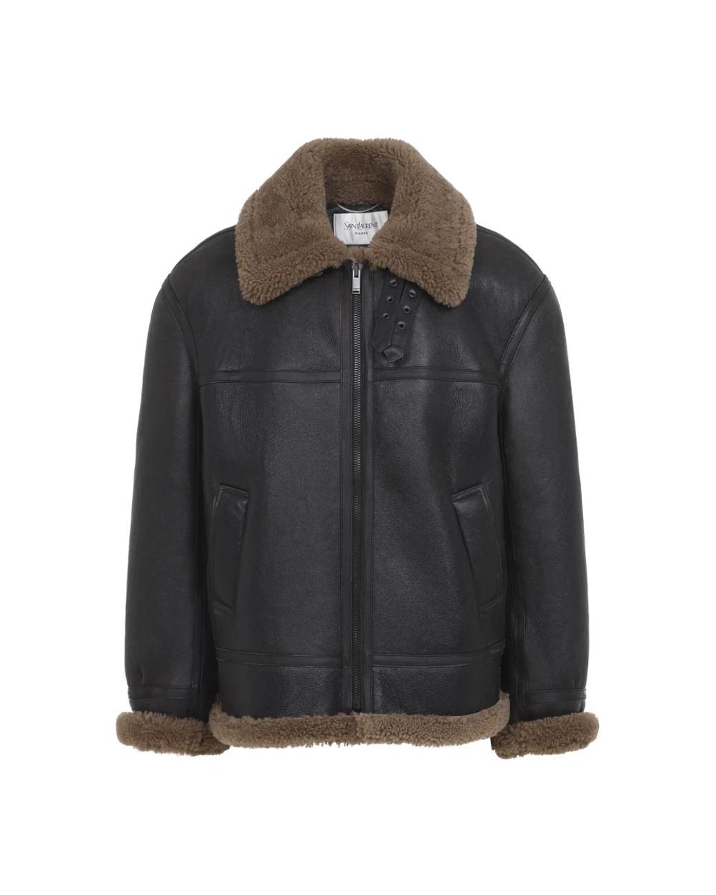 Saint Laurent Black Faux Fur & Shearling Jackets for men