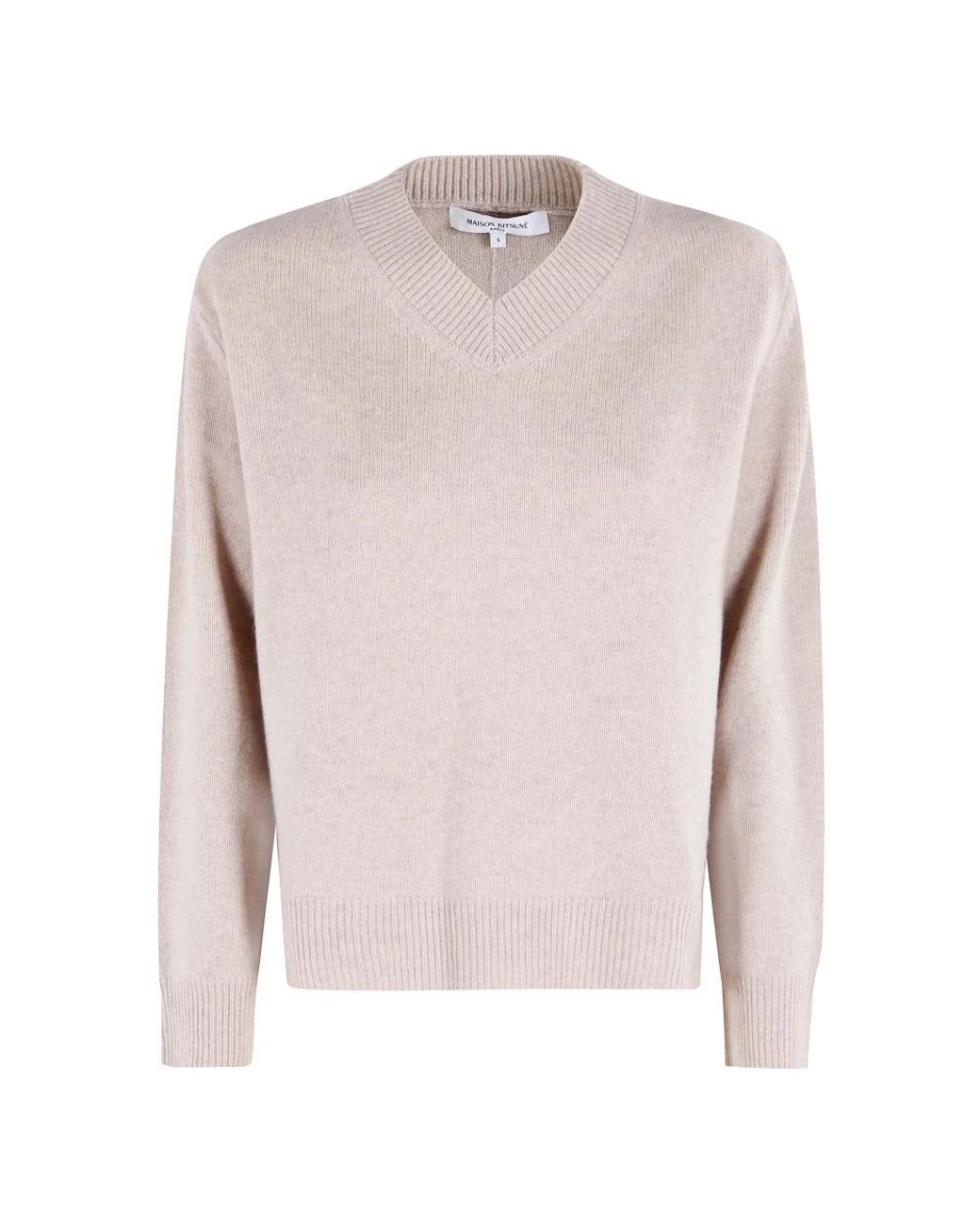 Maison Kitsuné Pink V-Neck Knitwear