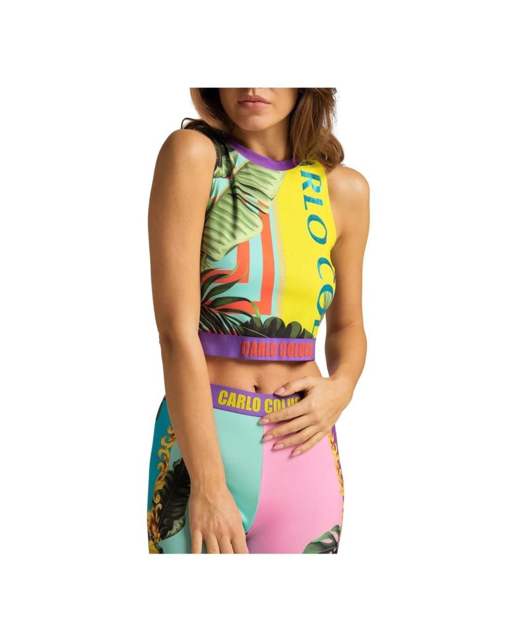 carlo colucci Yellow Sleeveless Tops