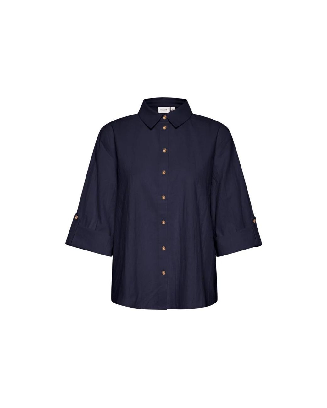 Saint Tropez Overhemden ,Blauw ,Katoen Zalinda Sz Shirt in het Blue