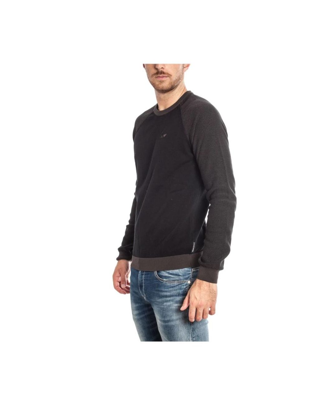 Armani Jeans Black Round-Neck Knitwear for men