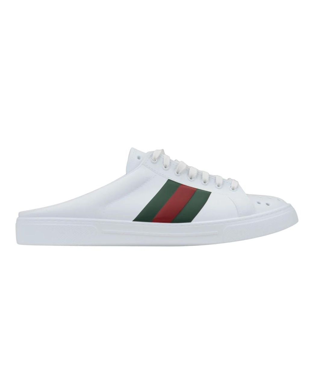 Gucci Schoenen ,Wit Slip-On Sandalen Met Bicolor Banden in het Blue voor heren