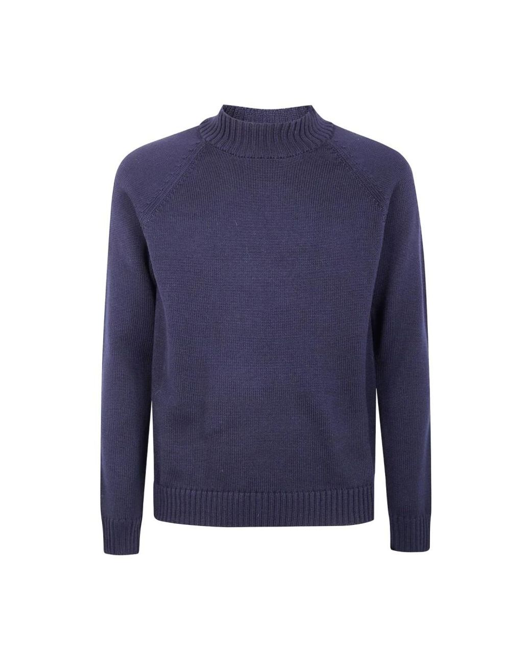 Zanone Blue Round-Neck Knitwear for men