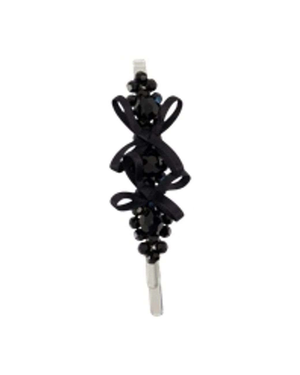 Simone Rocha Black Petite Bow Flower Hair Clips