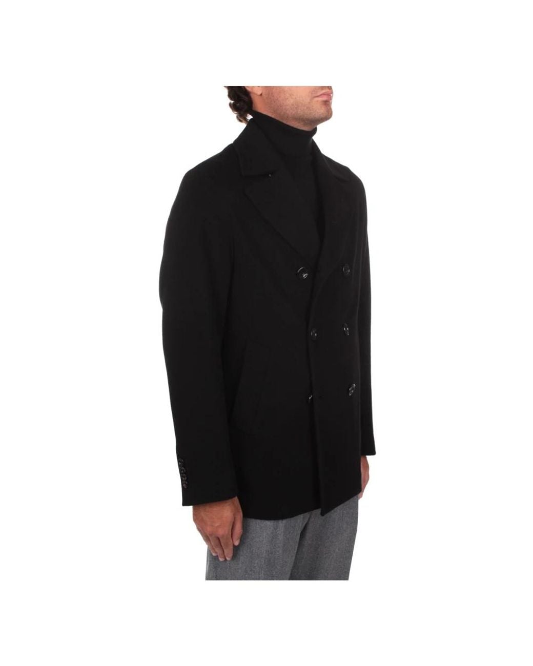 Double-Breasted Coats di Montecore in Black da Uomo