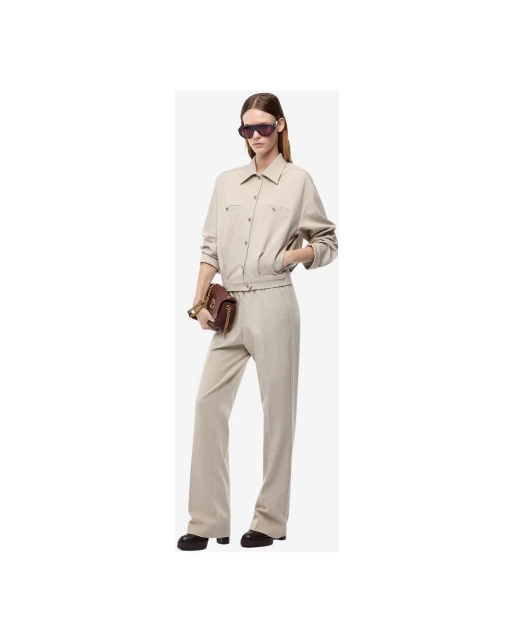Pinko Gray Straight Trousers