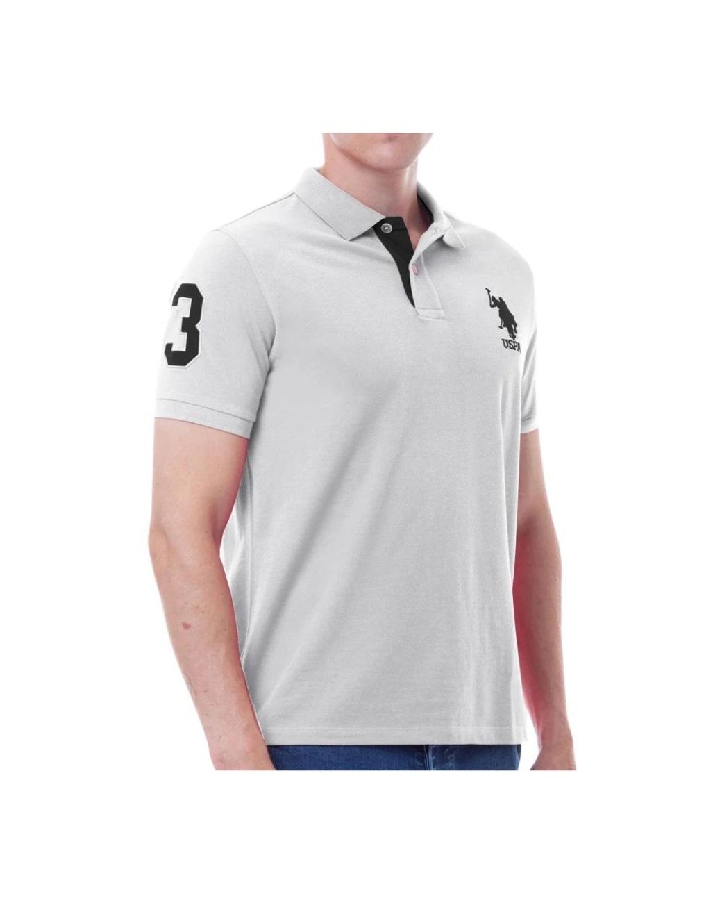 U.S. POLO ASSN. Tops ,Wit ,Katoen Wit Katoenen T-Shirt Met Logo in het Gray voor heren