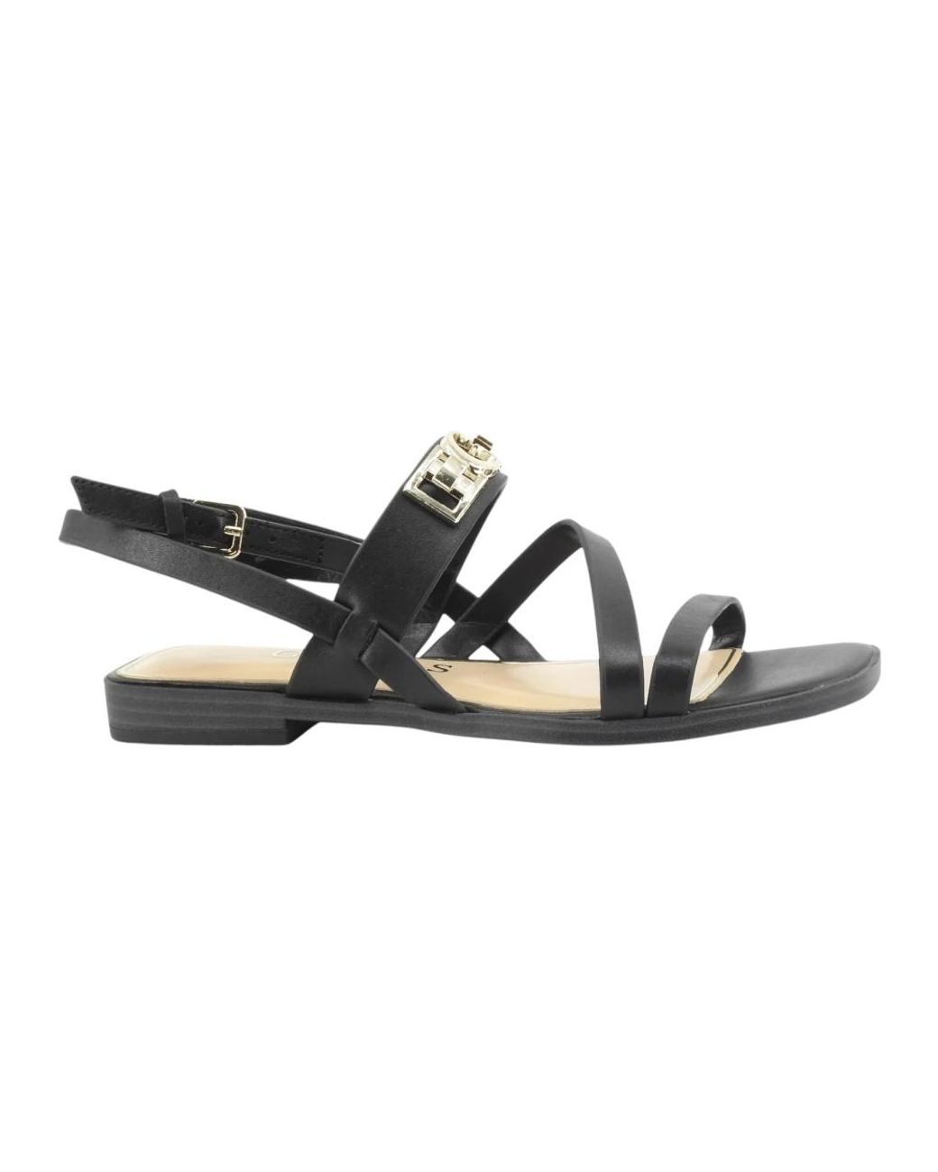 Flat Sandals Guess de color Black