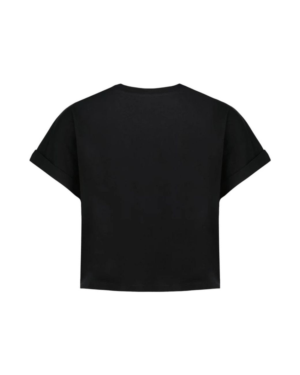 Balmain Black Vintage Print Crop T-Shirt