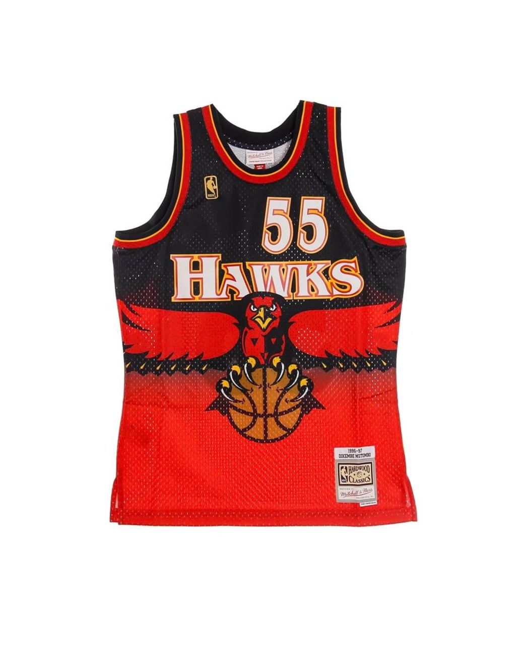 Mitchell & Ness Fitness ,Veelkleurig ,Polyester Basketbal Tanktop Swingman Jersey Mutombo in het Red voor heren