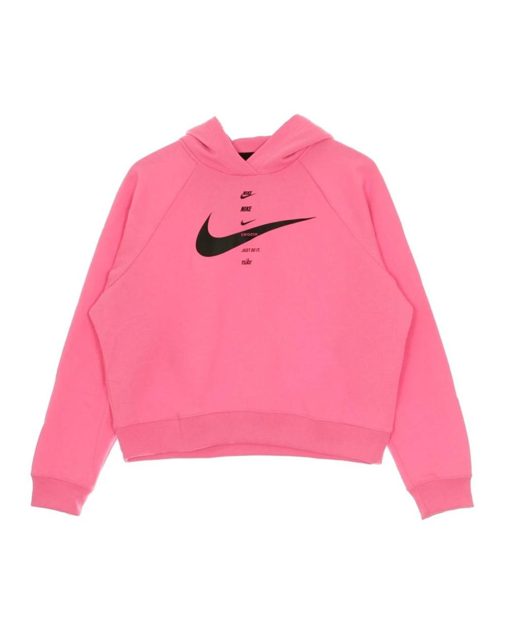Nike Fitness ,Roze ,Katoen Hoodie Glow/ Swoosh in het Pink