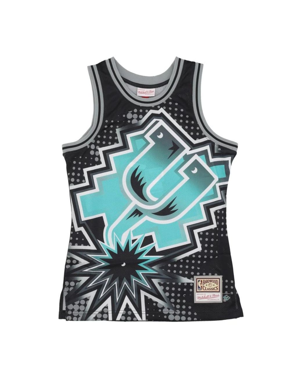 Mitchell & Ness Fitness ,Veelkleurig ,Polyester Nba Basketbal Tanktop Zwart in het Blue voor heren
