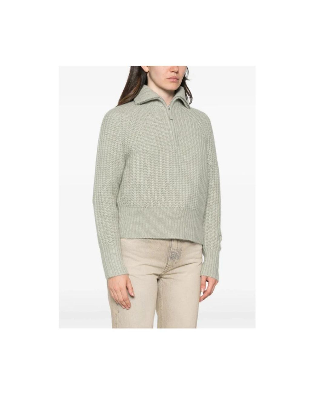 Allude Green Round-Neck Knitwear