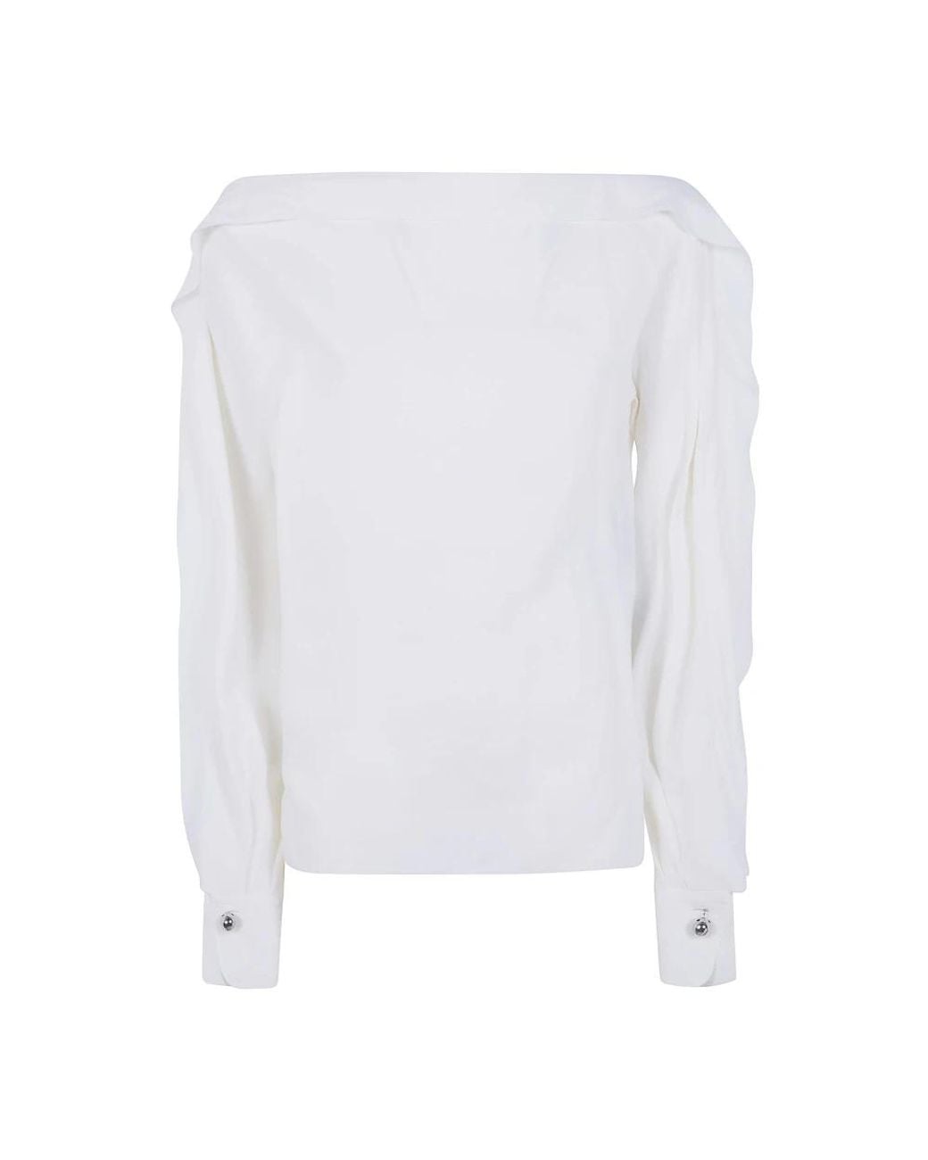 Lanvin Off-The-Shoulder Gedrapeerde Blouse in het White