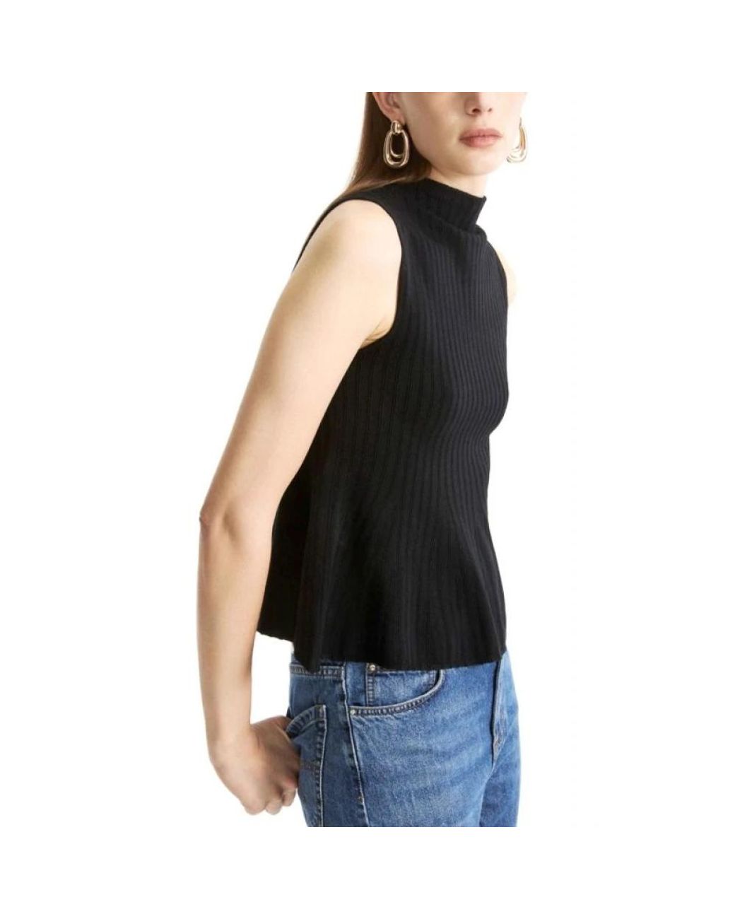 Marella Black Sleeveless Tops