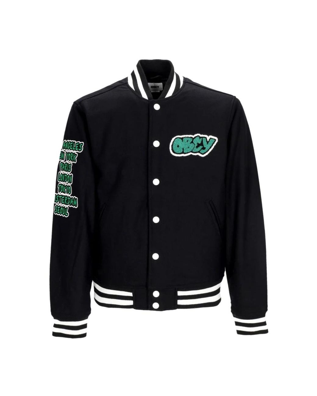 Obey Black Bomber Jackets for men