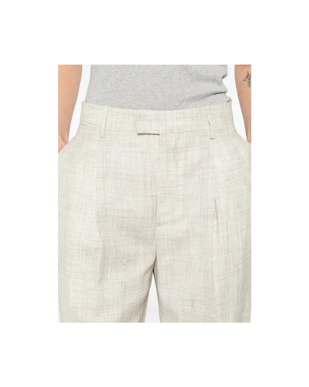 Berwich White Straight Trousers