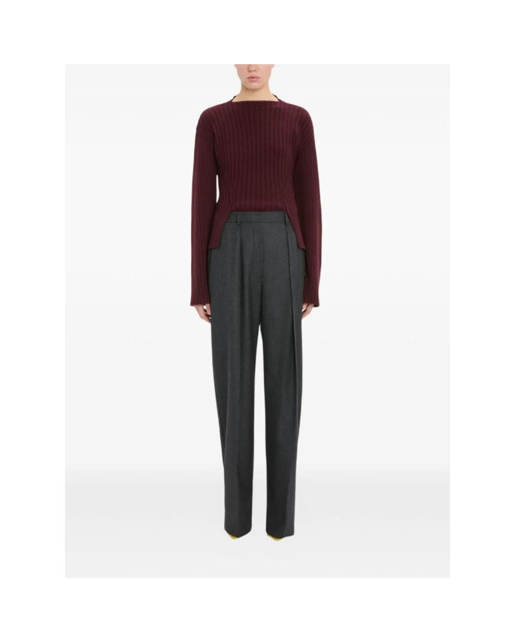 Victoria Beckham Black Straight Trousers