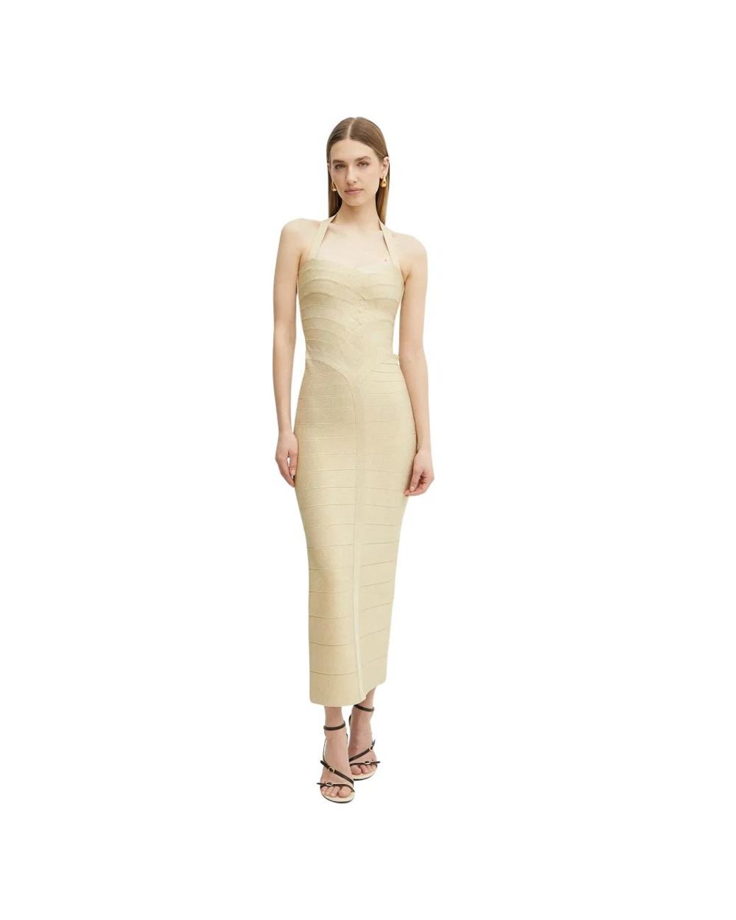 Maxi Dresses Hervé Léger de color Natural