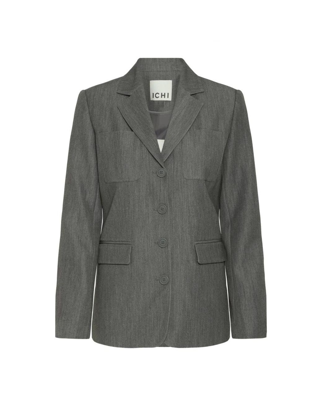 Ichi Jassen ,Grijs ,Leer Blazers in het Gray
