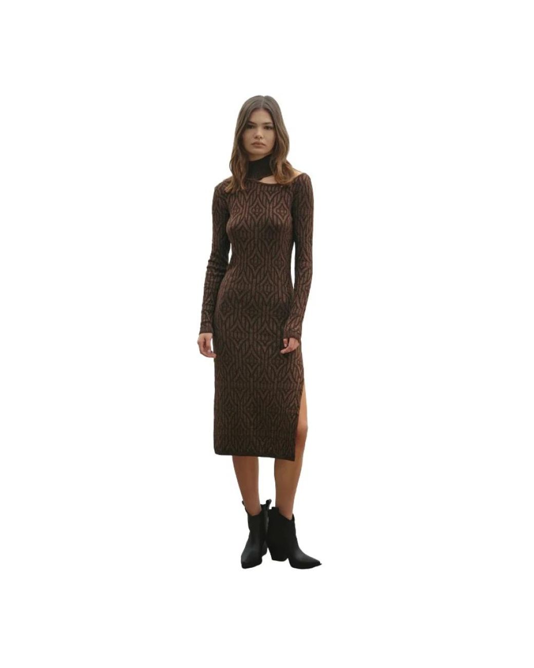 Akep Brown Midi Dresses