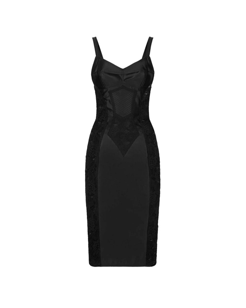 Dolce & Gabbana Black Sleeveless Milano Rib Midi Dress