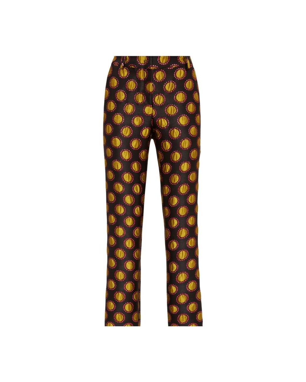 LaDoubleJ Broeken ,Veelkleurig ,Polyester Winter Sun Cigarette Broek in het Brown