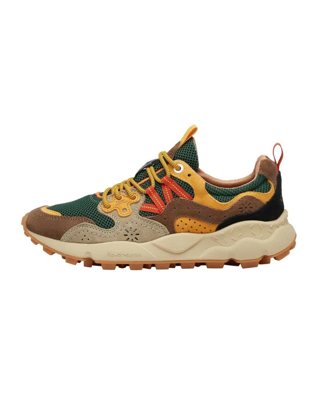 Flower Mountain Schoenen ,Veelkleurig ,Suède Suede And Technical Fabric Sneakers Yamano 3 Uni in het Brown