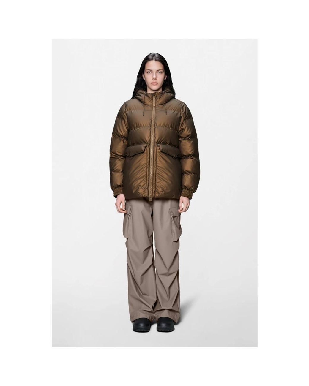 Winter Jackets Rains de color Brown