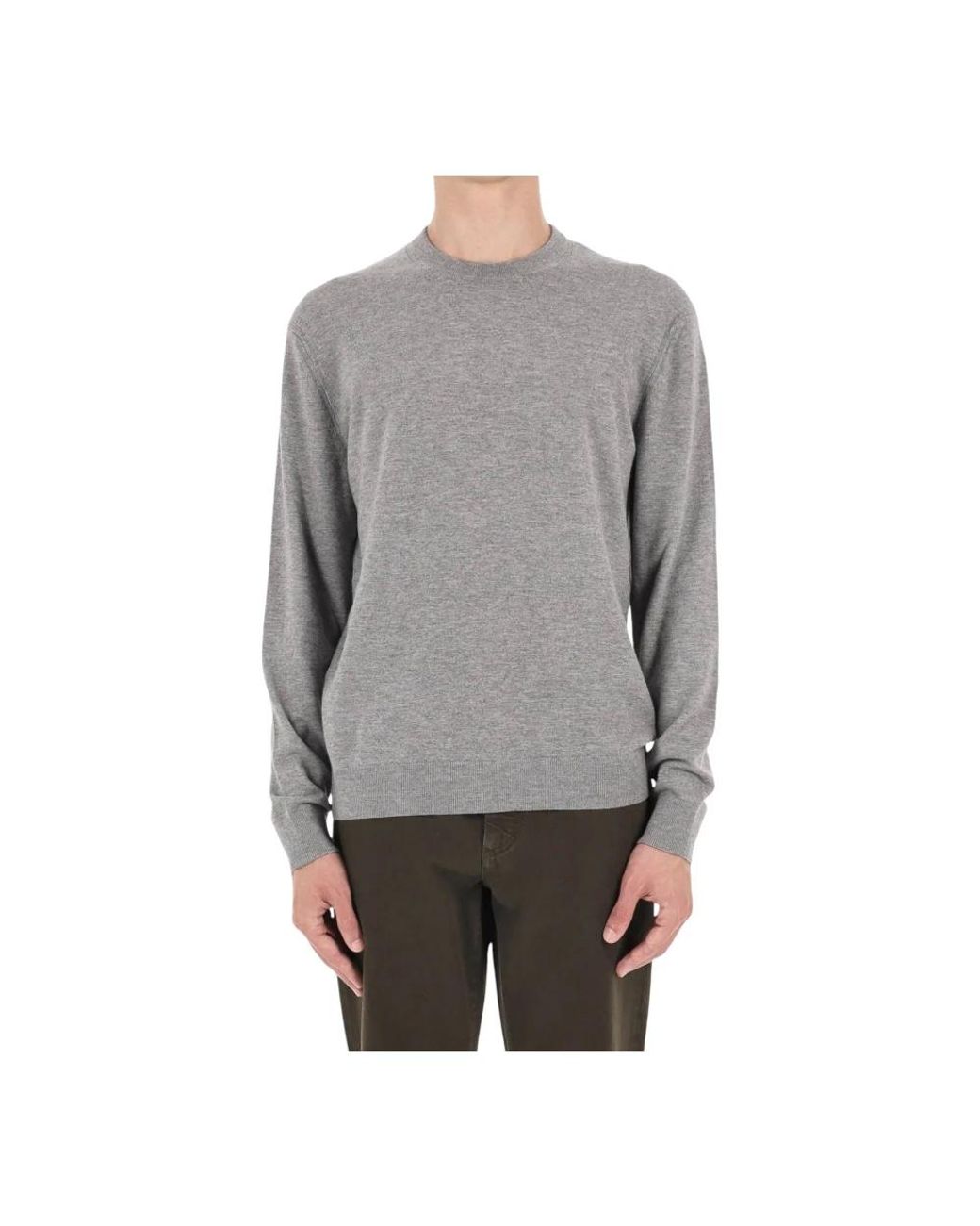 Zegna Gray Round-Neck Knitwear for men