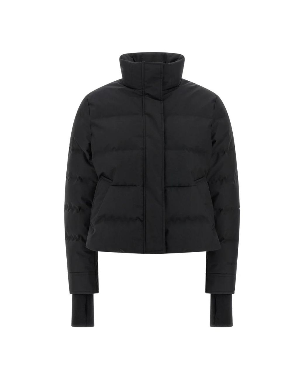 McQueen Jassen ,Zwart ,Leer Cropped Pufferjack in het Black