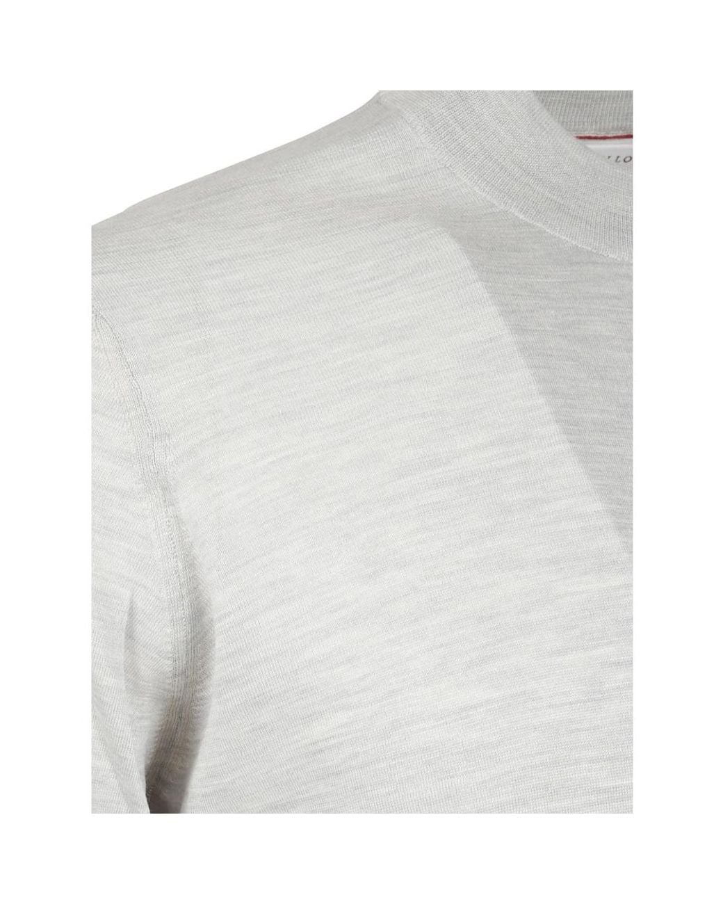 Brunello Cucinelli Gray Round-Neck Knitwear for men