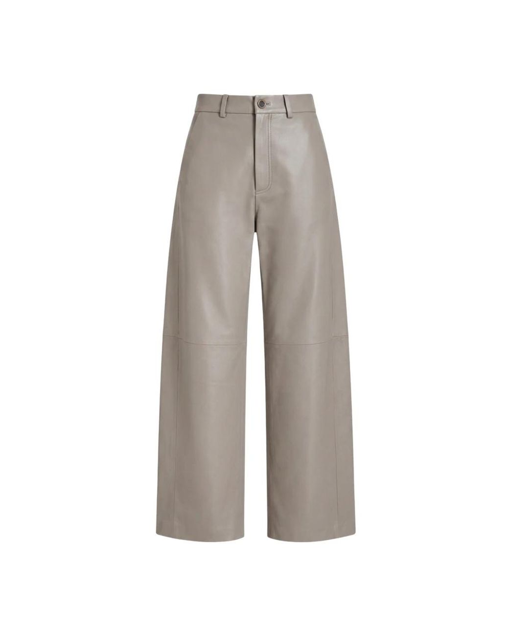 Alysi Gray Leather Trousers
