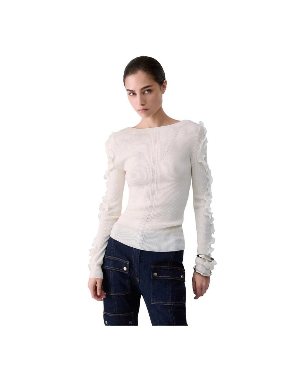 Liu Jo White Round-Neck Knitwear