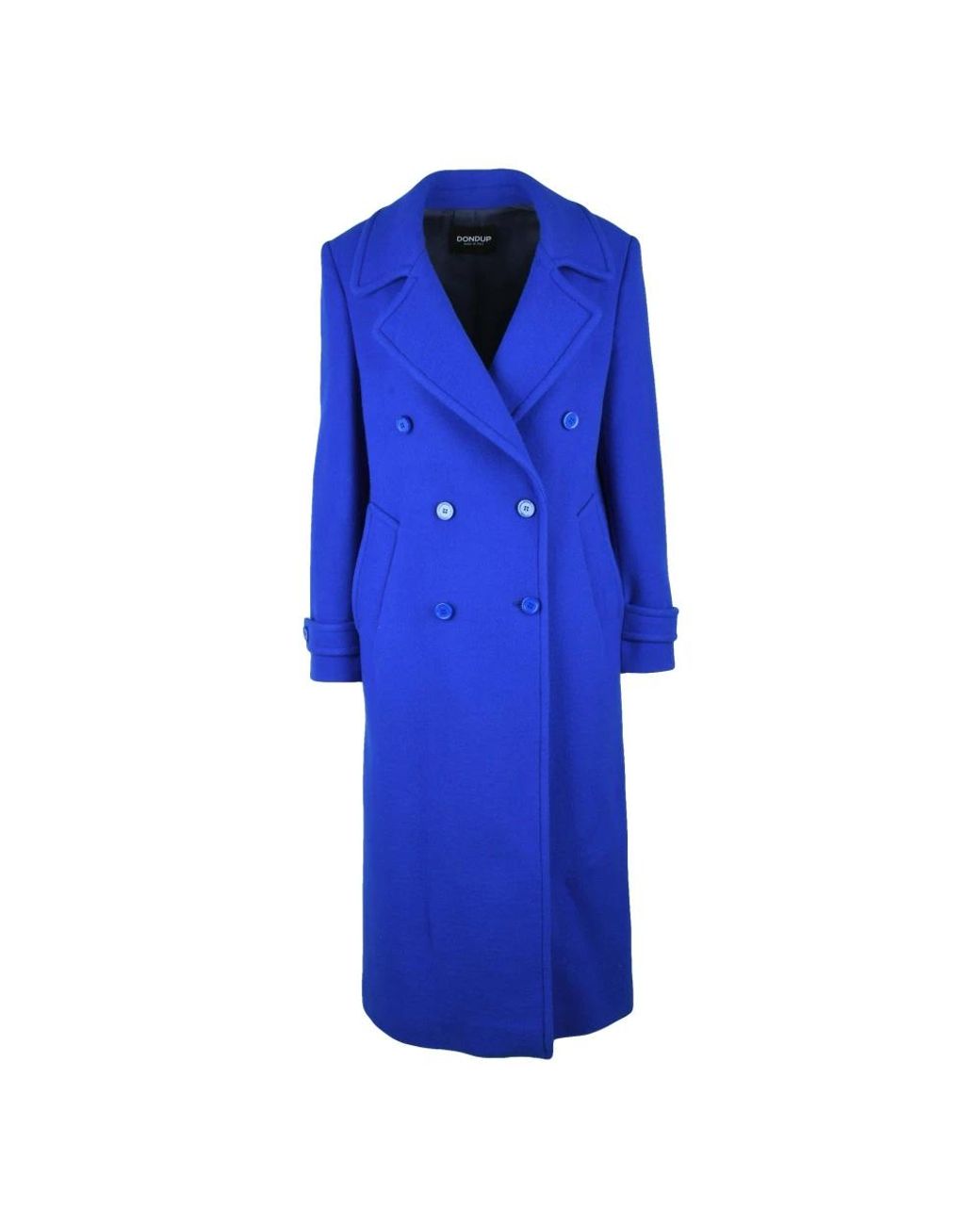 Dondup Jassen ,Blauw ,Kasjmier Dubbelbreasted Lange Jas Met Kasjmier in het Blue