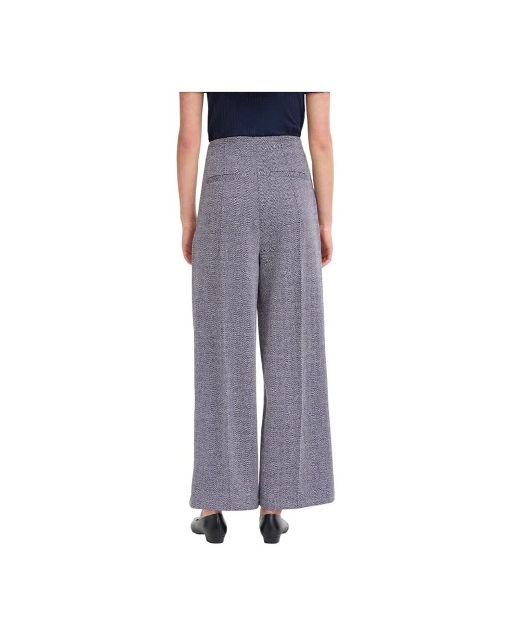 Ichi Blue Wide Trousers