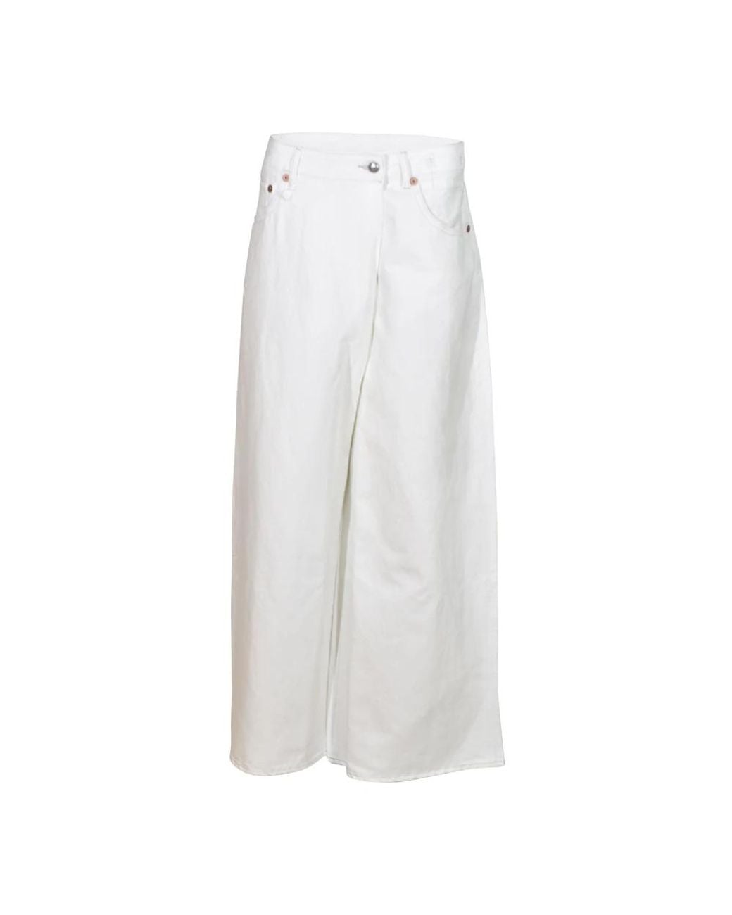 R13 White Wide Jeans