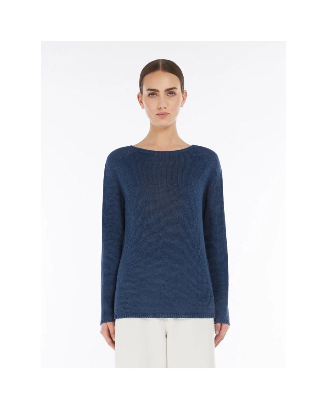 Max Mara Blue Round-Neck Knitwear