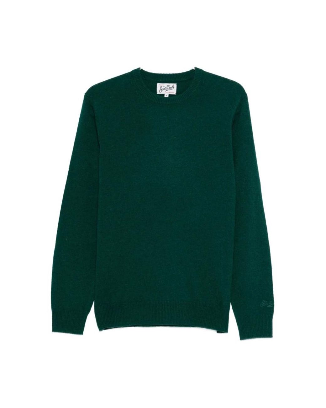 Mc2 Saint Barth Green Round-Neck Knitwear for men