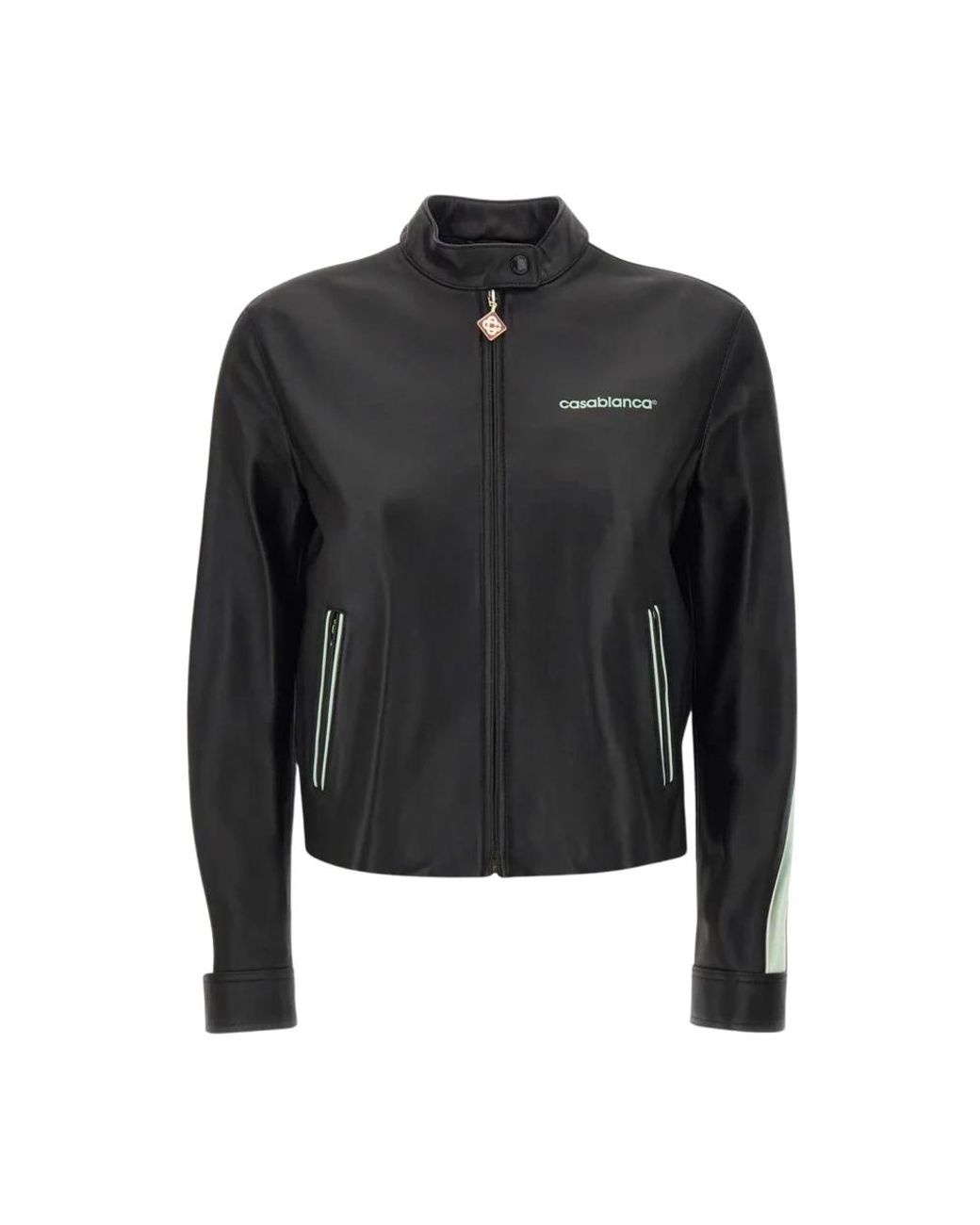 Casablanca Black Leather Jackets for men