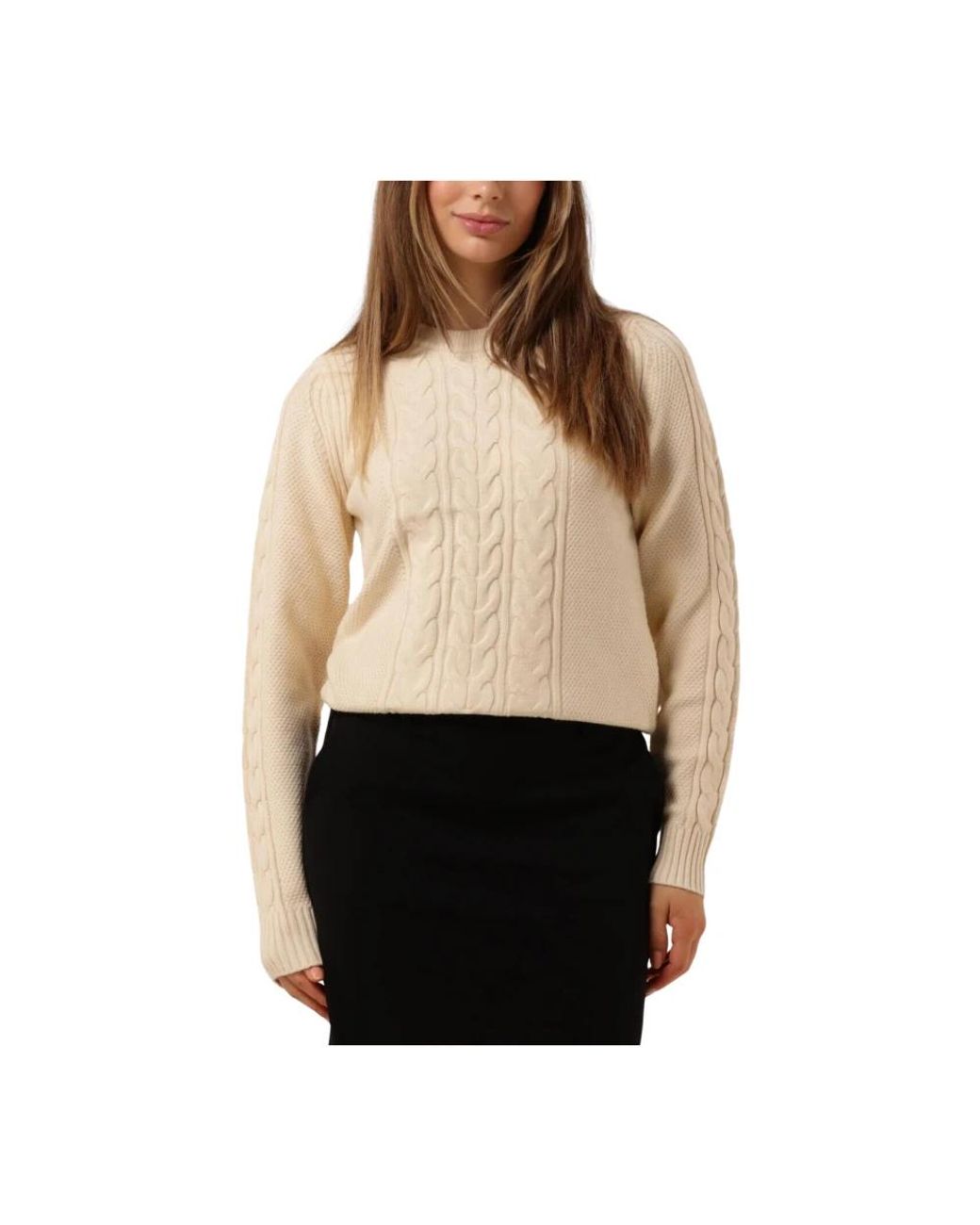 Object Objdoris Re Ls Knit Pullover in het Natural