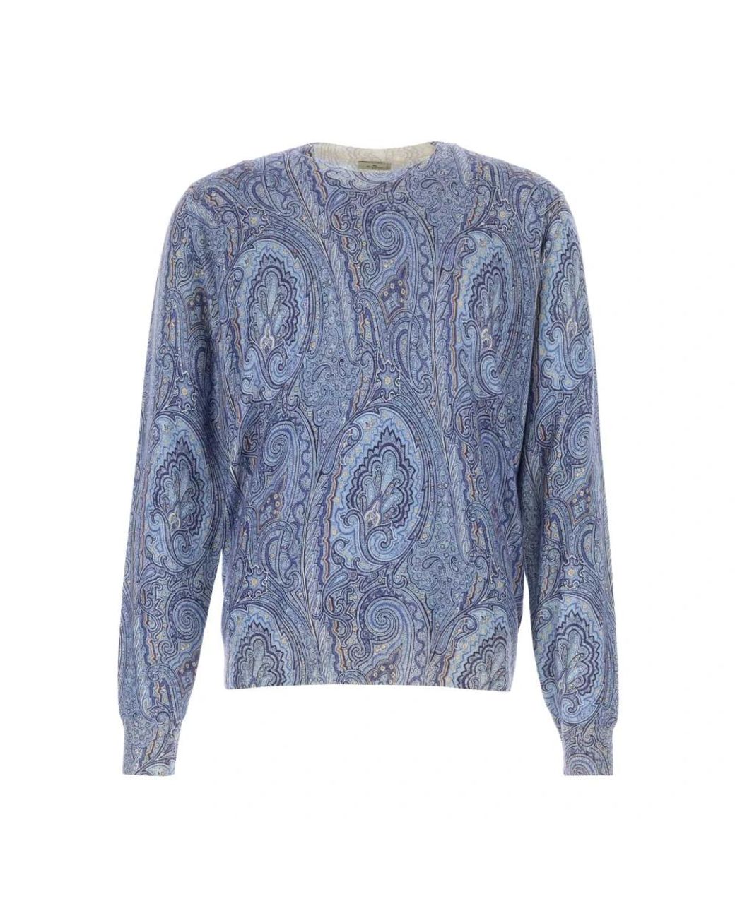 Etro Blue Round-Neck Knitwear for men