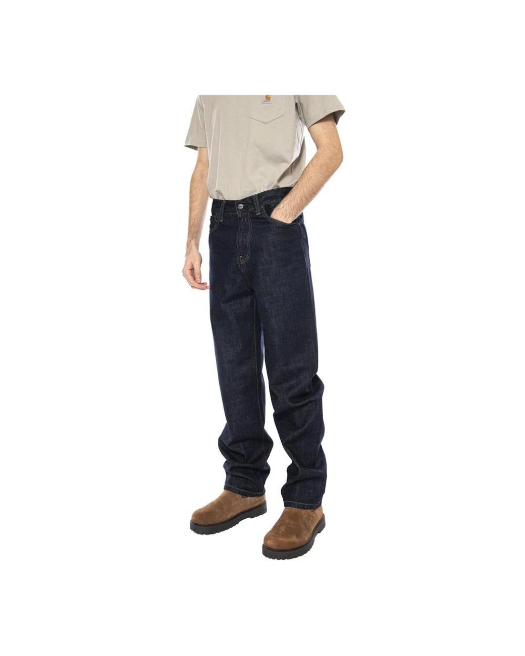 Carhartt Blue Straight Fit Jeans for men