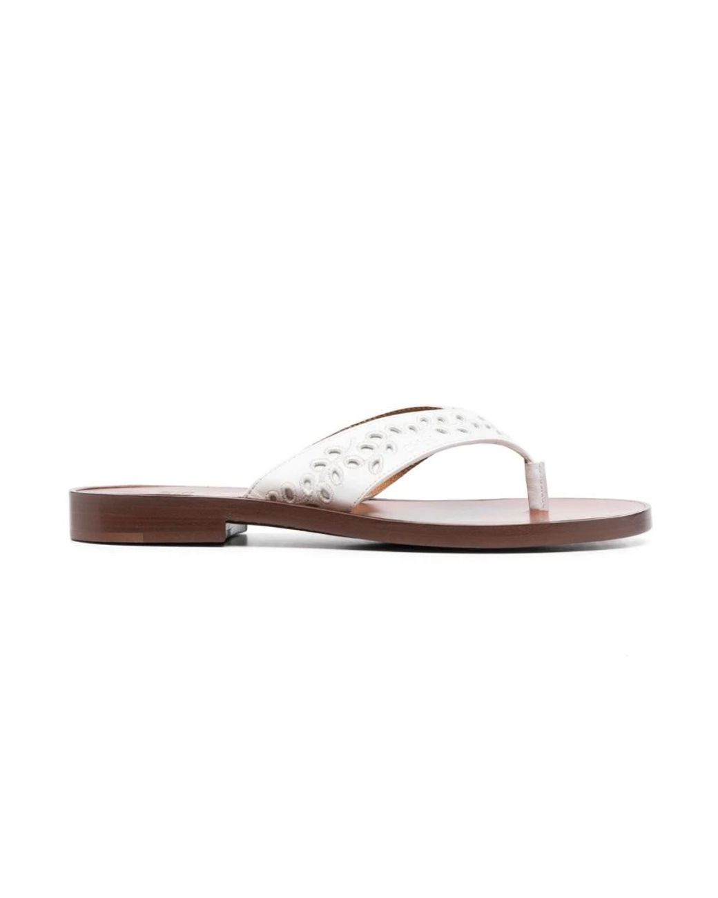 Chloé White Flip Flops