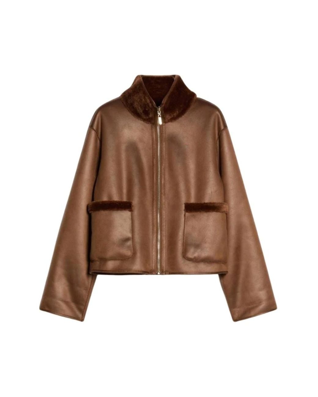 Pennyblack Brown Faux Fur & Shearling Jackets