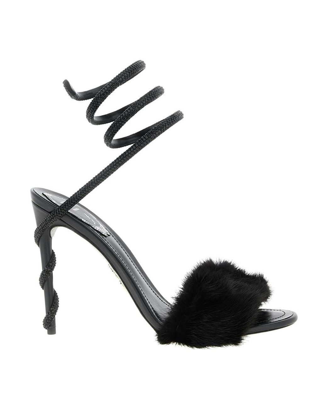 Rene Caovilla Black High Heel Sandals
